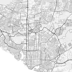 Obraz premium Manaus City Map. Minimalist black and white line art poster for printing, wallpaper, wall art, and map resources for home and office decor