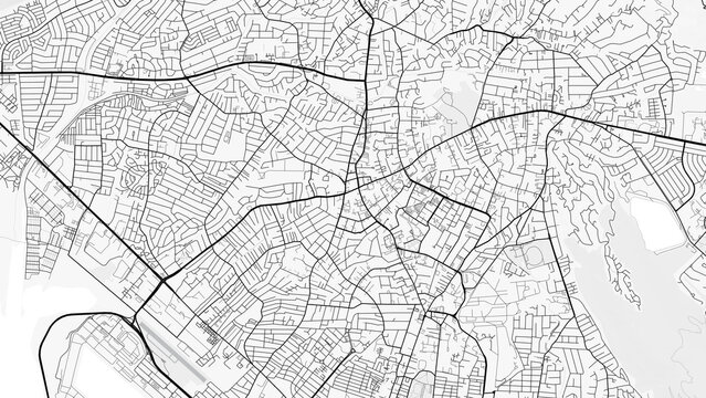 Kingston City Map. Minimalist black and white line art poster for printing, wallpaper, wall art, and map resources for home and office decor