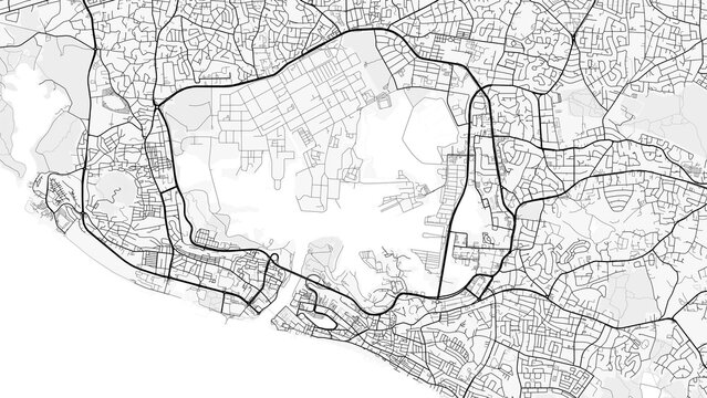 Willemstad Plata City Map. Minimalist black and white line art poster for printing, wallpaper, wall art, and map resources for home and office decor