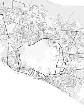 Willemstad Plata City Map. Minimalist black and white line art poster for printing, wallpaper, wall art, and map resources for home and office decor