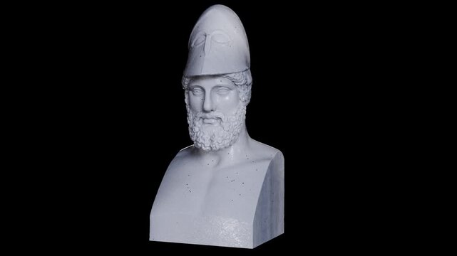 Religious Sculpture of Portrait of Commander Pericles Classical Art Render