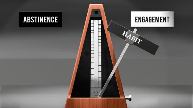 Habit cycles between abstinence and engagement. Visualizing a repeated pattern of habit that swings between extremities: abstinence and engagement. Made by humans for humans.