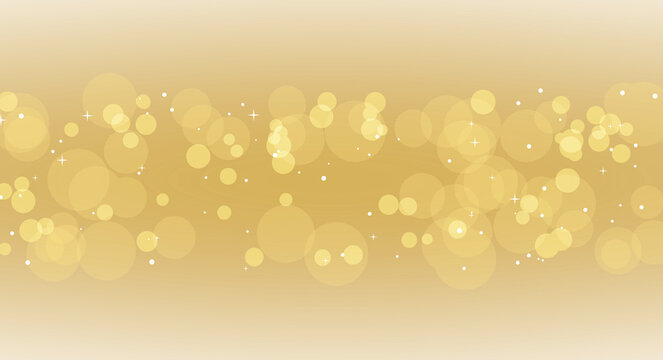 Abstract golden brown glowing bokeh light circles and sparkling star dust, isolated on transparent background