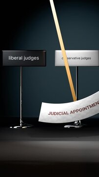 Judicial appointments cycles between liberal judges and conservative judges. Visualizing a pattern of judicial appointments that swings between extremities.