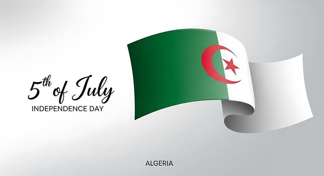 Algeria flag on 5th of july independence day celebration