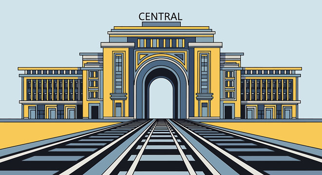 Central train station building architecture.