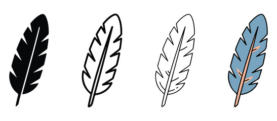 feather icons in various styles and colors on white background  simple illustrations © BIBI