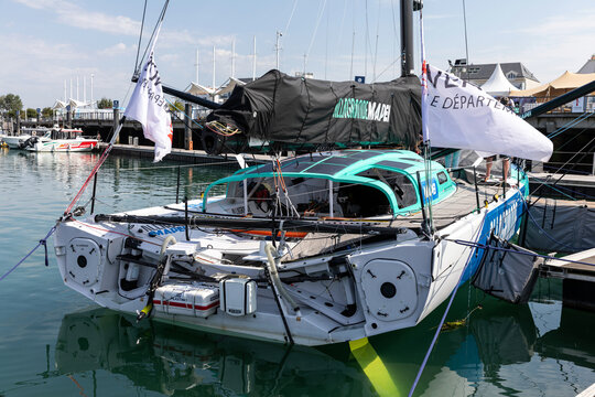 Bateau (Allagrande Mapei) du vainqueur Ambrogio Beccaria de la Vend&eacute;e Arctique 2026 - Le 18 Juin 2026 aux Sables d'Olonne.