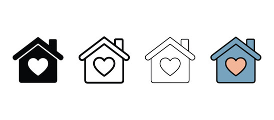 House with heart  home sweet heart  love house  heart home  house icon  heart icon © BIBI