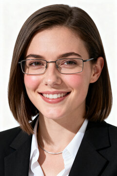 Businesswoman in suit and glasses