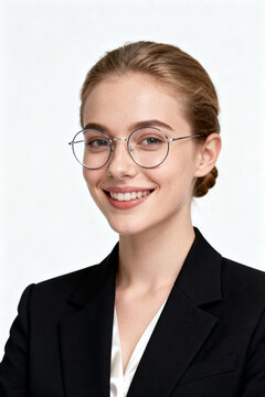 Businesswoman in suit and glasses