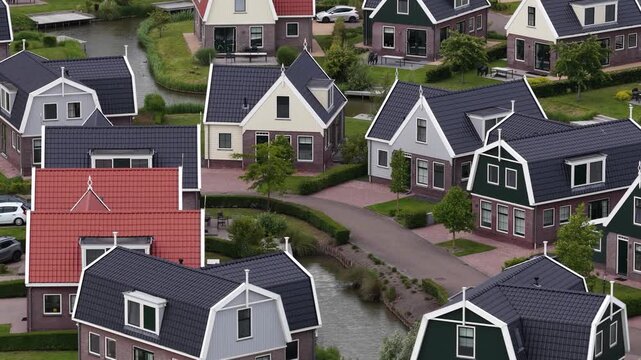 Aerial View of Recreational Houses in Uitdam