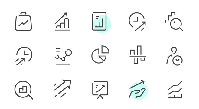 Business and e-commerce line icons set with delivery, payment and service symbols