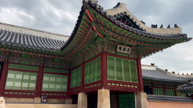 Joseon-era pavilion used by kings as a quiet retreat featuring traditional wooden buildings on stone bases.