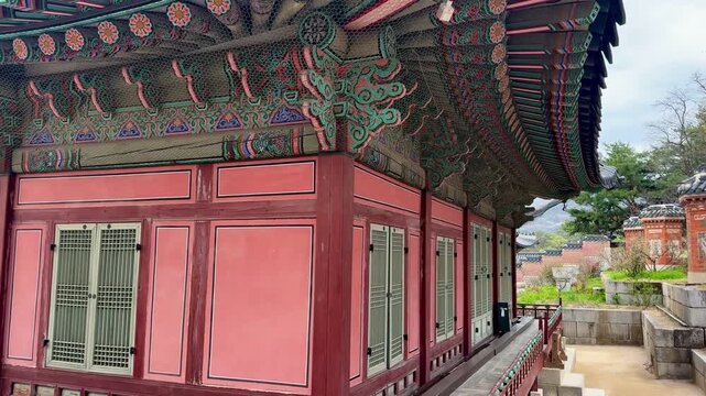 Traditional pavilion, Yangjidang, Changdeokgung Palace showcasing ornate Korean architecture and historic cultural heritage.