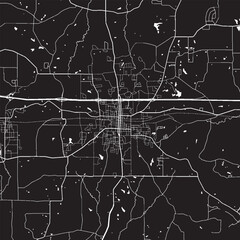 Fototapeta premium Ruston Louisiana Vector Map, Detailed City Street Map Black and White Minimalist Line Art