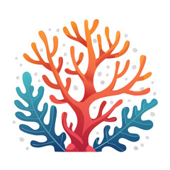 Fototapeta premium Colorful coral reef illustration with seaweed