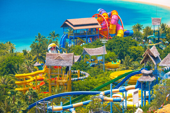 Colorful water rides at Vinpearl Nha Trang on Hon tre Island