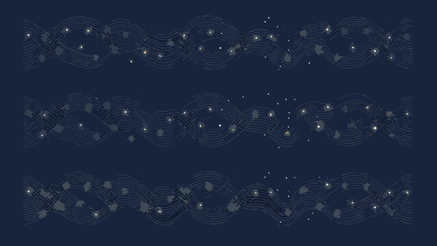 Wave pattern with speckled details on a dark blue background