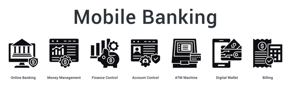 Mobile banking solution covering money management, finance control, account, ATM, digital wallet, and billing