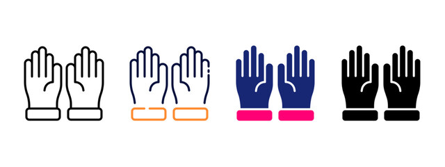Obraz premium Cleaning Gloves Hand Protection Equipment Icon for Household Sanitation and Hygiene
