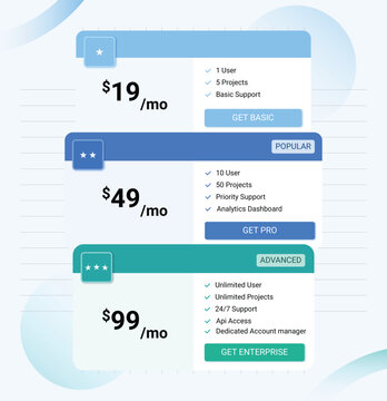 Website Pricing Plan Table UI Design Template