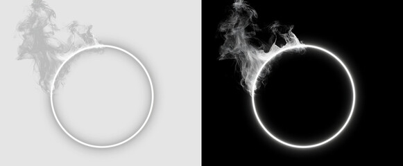 Fototapeta premium Radiant White Portal Frame with Soft Fog Illumination PNG