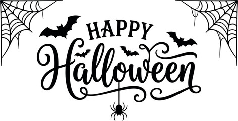 Halloween vector seamless pattern. Happy halloween greeting with bats and spider webs © Ragia