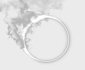 Fototapeta premium Crystal White Energy Portal with Floating Smoke Effects PNG