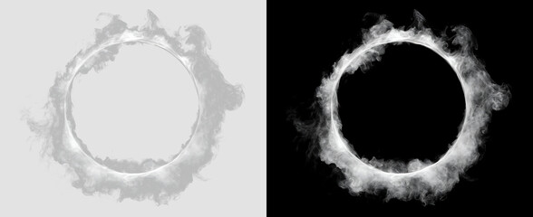 Fototapeta premium White Plasma Gateway Ring with Radiant Fog Texture PNG