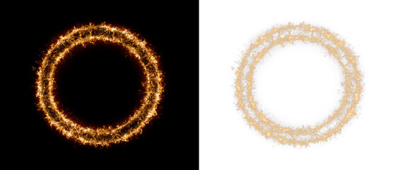Golden Fire Circle with Magical Neon Illumination PNG © Василий Куриленко