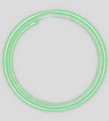 Naklejka premium Futuristic Green Energy Ring with Bright Light Aura PNG
