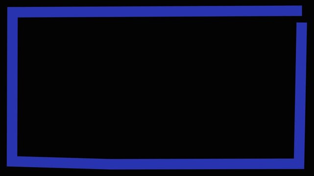 Blue U-shaped abstract graphic element on black image