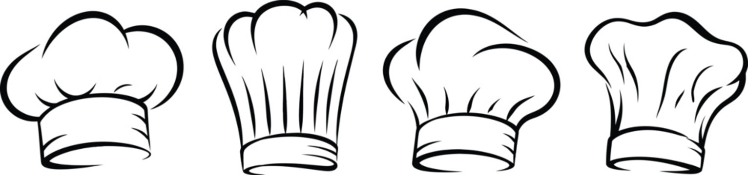 Professional Chef Hat Illustration Collection for Bakery and Catering Branding
