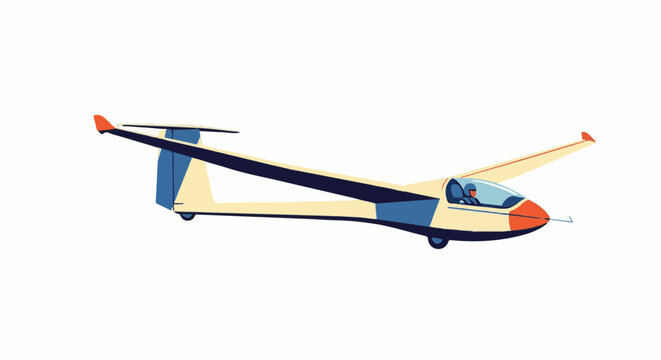 A colorful glider with a pilot flying