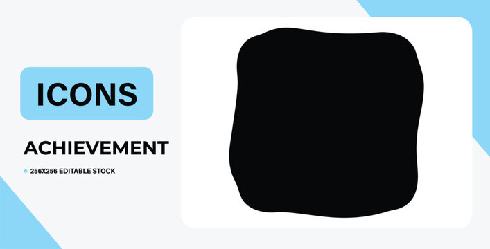 Achievement icon with editable stock 256x256 pixels template for design
