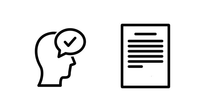 Informed consent and consent form icons set with informed document agreement signature business contract approval permission compliance paperwork statement regulation information