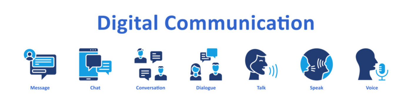 Digital Communication Web icon in banner and collection