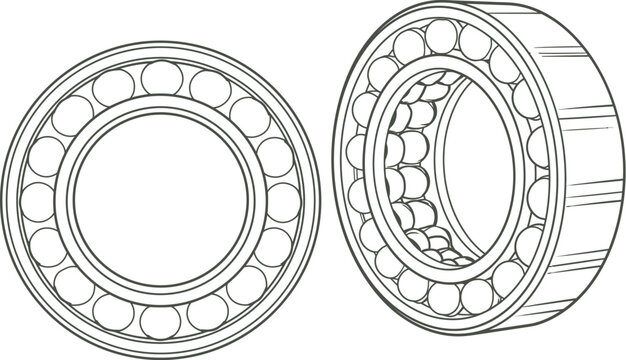 Bearing icon vector mechanical steel component technical