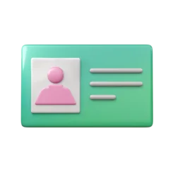 3D render ID Card Badge icon. Profile Information, identity and security access. isolated object © FOTOSPLASH