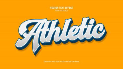 Vintage athletic sport script text effect vector editable font style © ricks