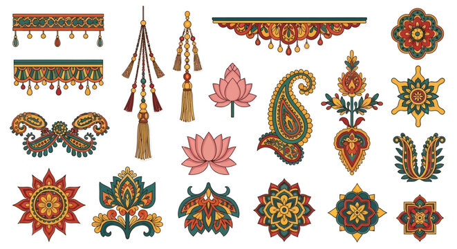 Colorful Indian Paisley and Floral Patterns.
