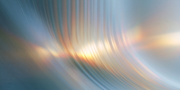 Abstract flowing digital waves background with luminous gold and cool blue parallel lines