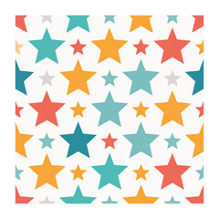 Fototapeta premium Colorful Star Seamless Pattern