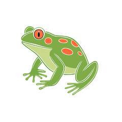 Fototapeta premium Green frog with orange spots illustration