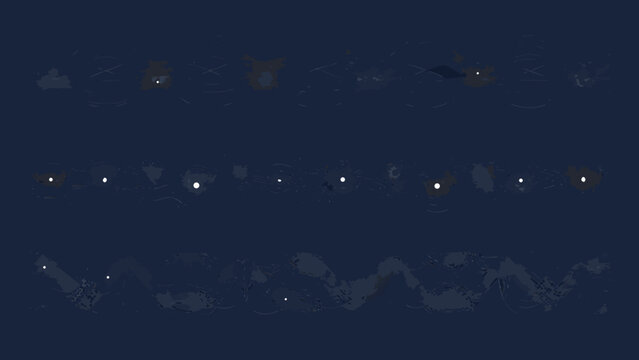 Wave pattern with circular elements on a dark blue background