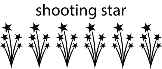Abstract shooting star on white background. Black shooting star comet with tail. Vector illustration. © Sarkar24