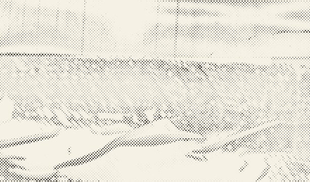 Aged newspaper halftone abstract dotted background and texture