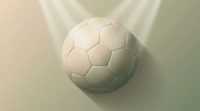 Matte football under spotlights on neutral abstract background