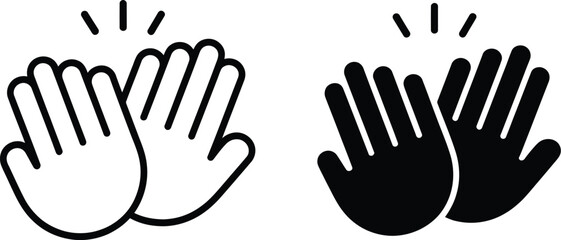 High Five Icon Series in Black Vector Illustration for Teamwork, Celebration, and Success Concepts © MostAmbiya